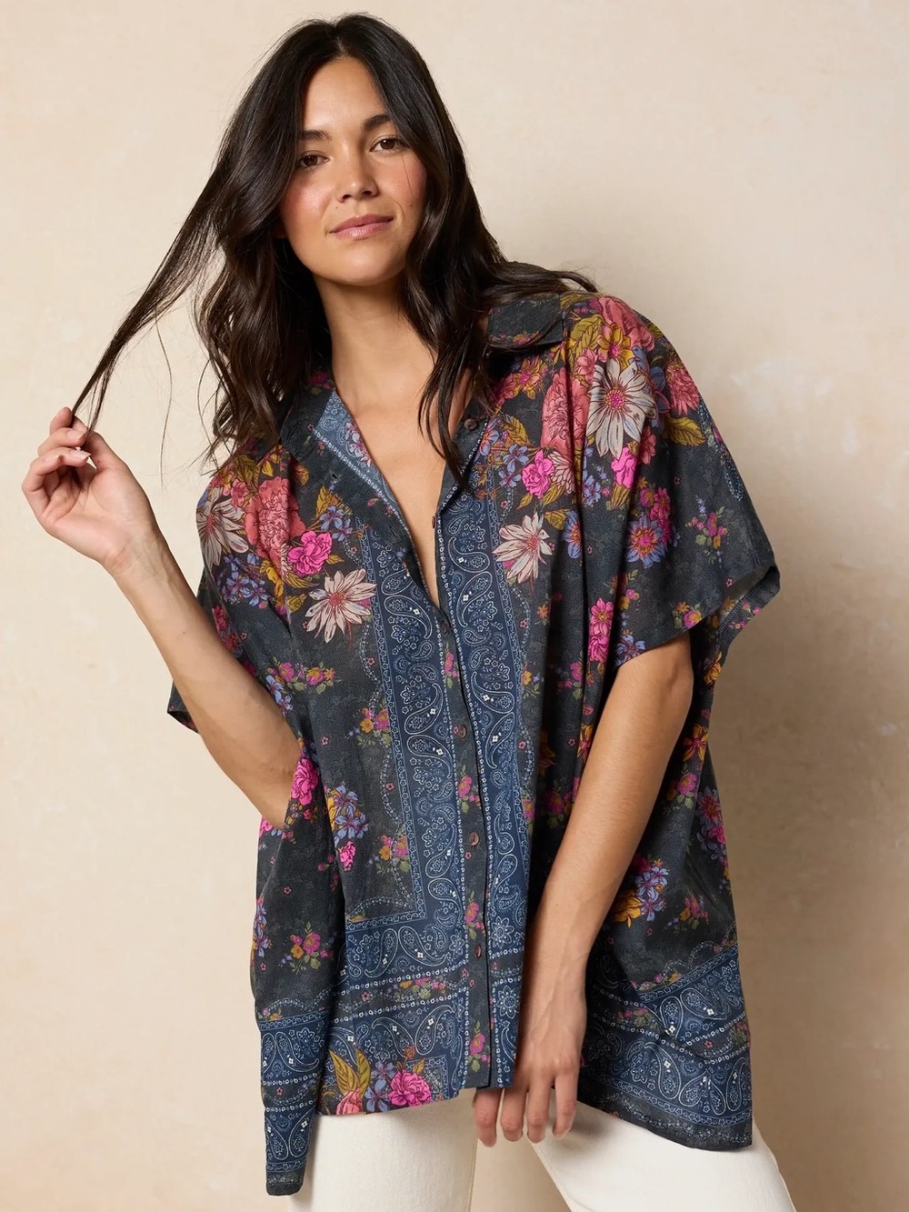 NATURAL LIFE Kelly Oversized Cotton Button Down Shirt - NWOT
